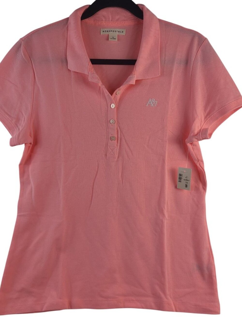 NWT Aeropostale A87 Women's Coral Pink Polo Shirt Cotton Blend Sz XL